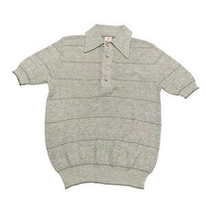 Vintage JANTZEN Polo Henley Tee Shirt Top 60s 70s Knit Stripped XS S
